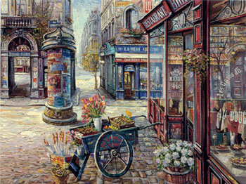 Passage De Julien - Vignettes de Paris suite by Vadik Suljakov | Hand Embellished Canvas