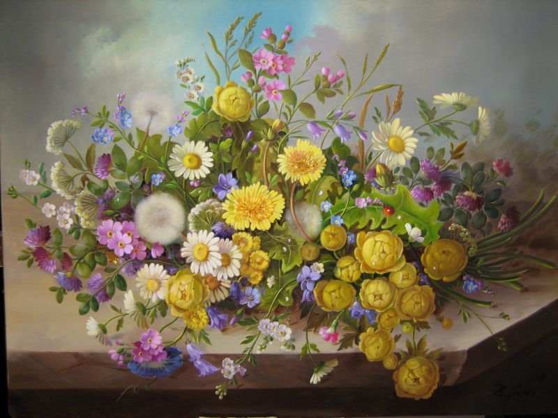 Summer Flowers with Dandelion by Florian Grass | Original