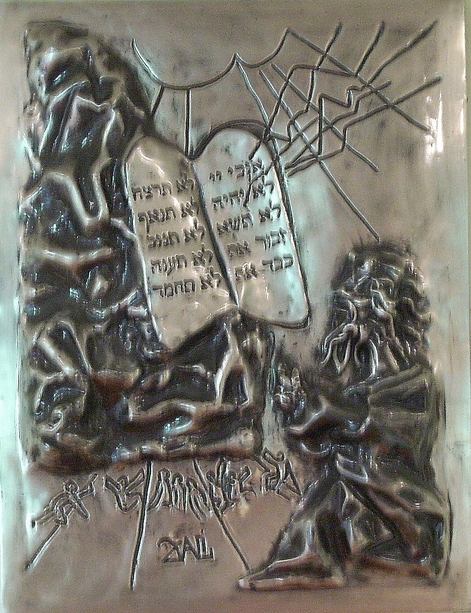 The Ten Commandments (Platinum Bas Relief) by Salvador Dali | Bronze Sculpture