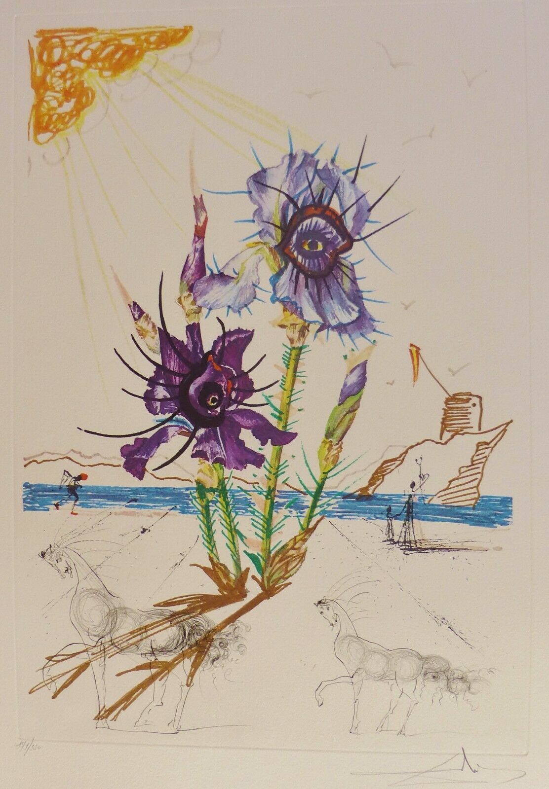 Iris of Dali's Youth (Surrealistic Flower) by Salvador Dali | Lithograph