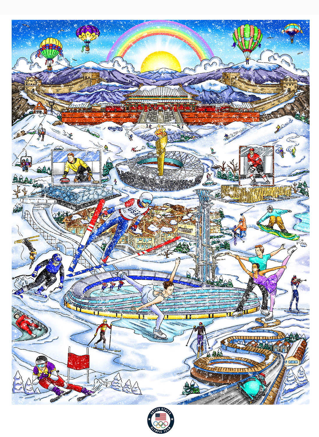 2022 Olympic Games Beijing by Charles Fazzino | 3D Giclee