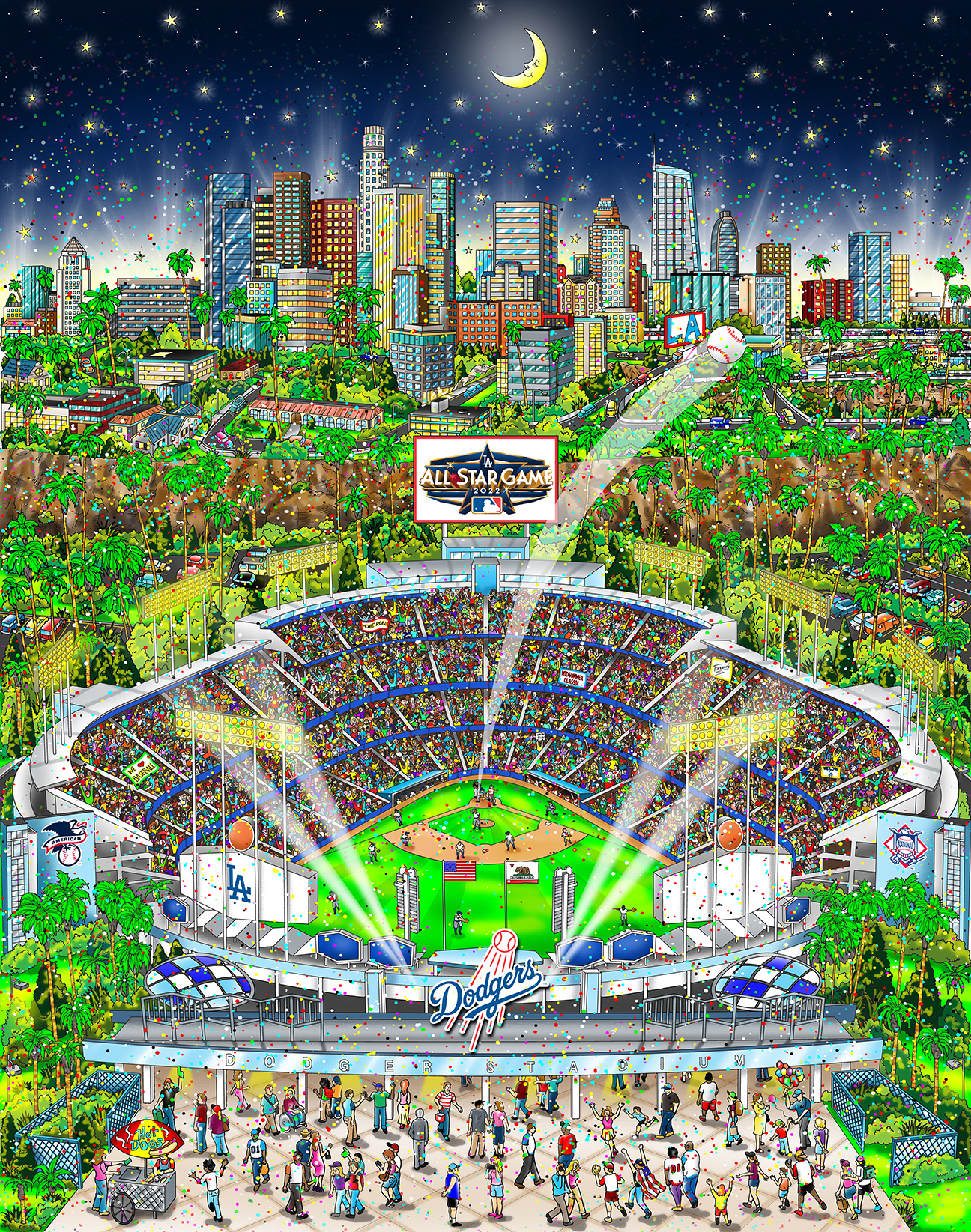 2022 Los Angeles All-Star Game by Charles Fazzino | 3D Giclee