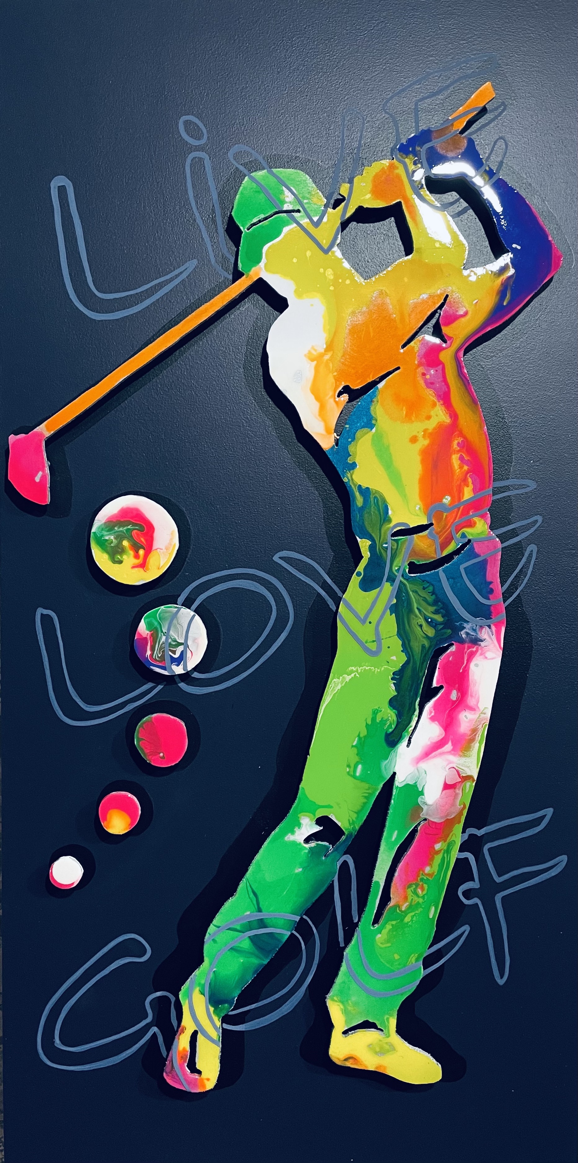 Live Love Golf by Hakob Hakobyan | Acrylic on Wood
