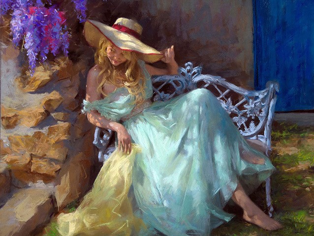 A Moment in the Shade by Vincente Romero | Giclee on Canvas