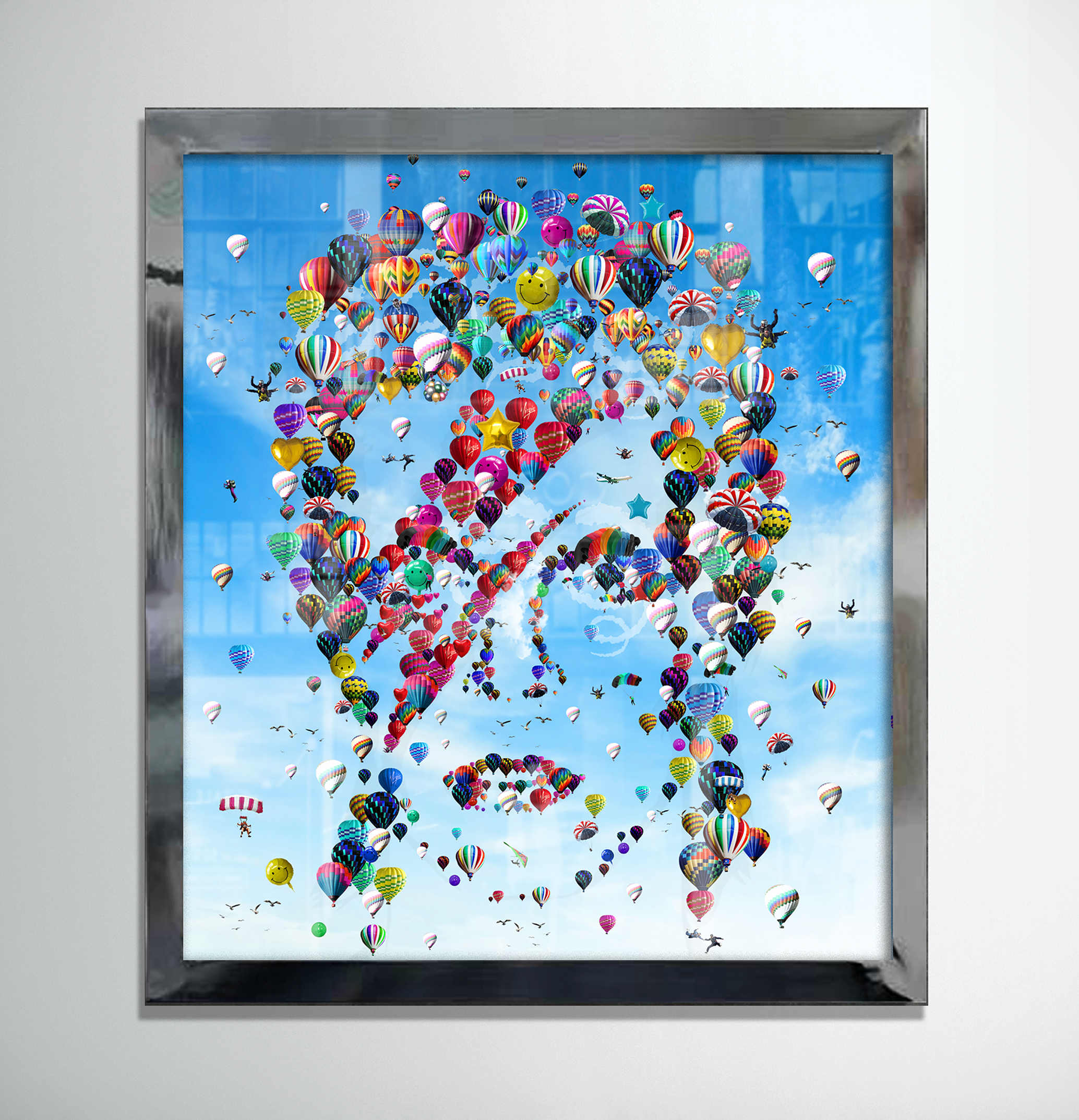 David Bowie Balloons by Iain Alexander | Mixed Media Original on Aluminum in Resin