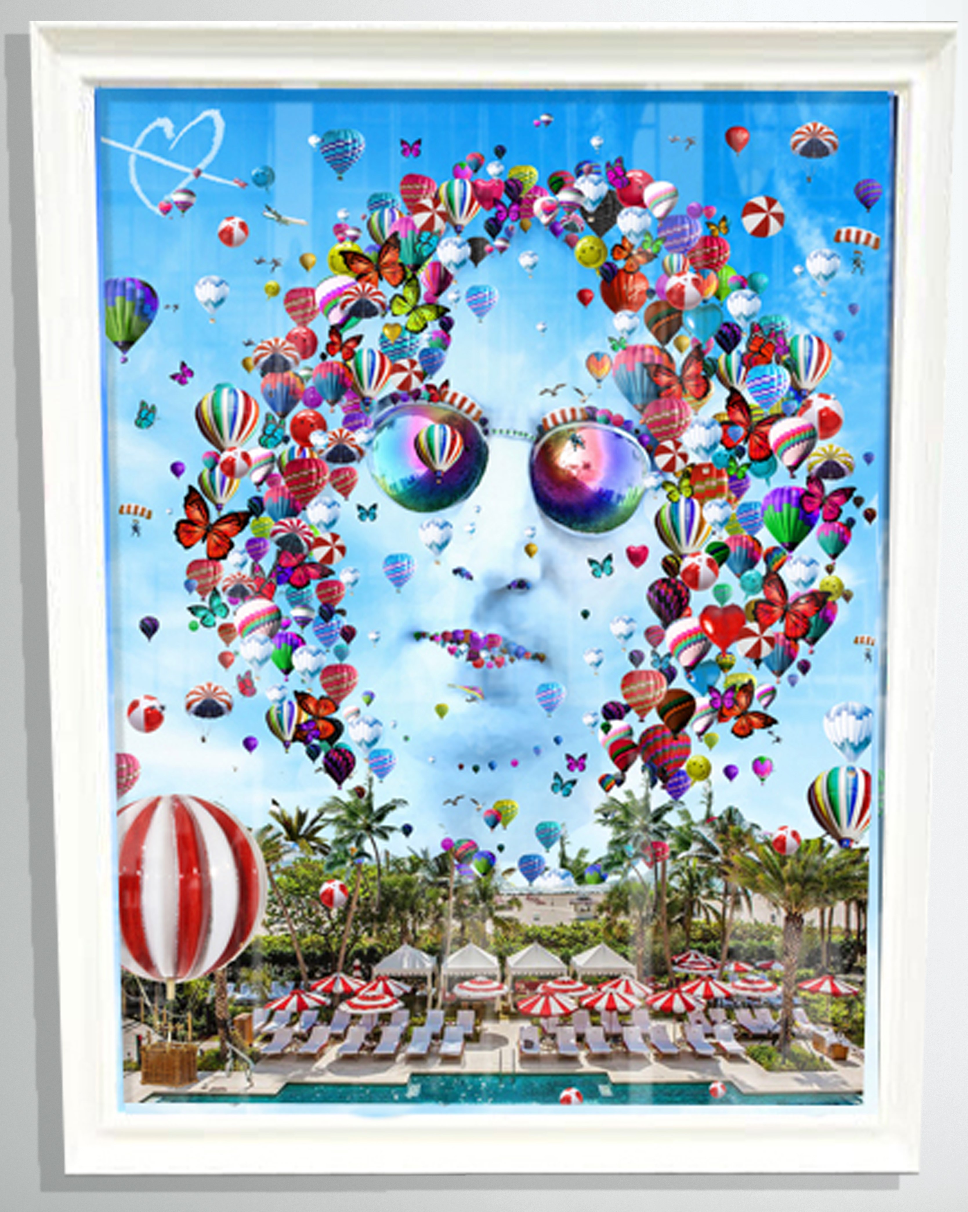 Lennon Balloons by Iain Alexander | Mixed Media Original on Aluminum in Resin