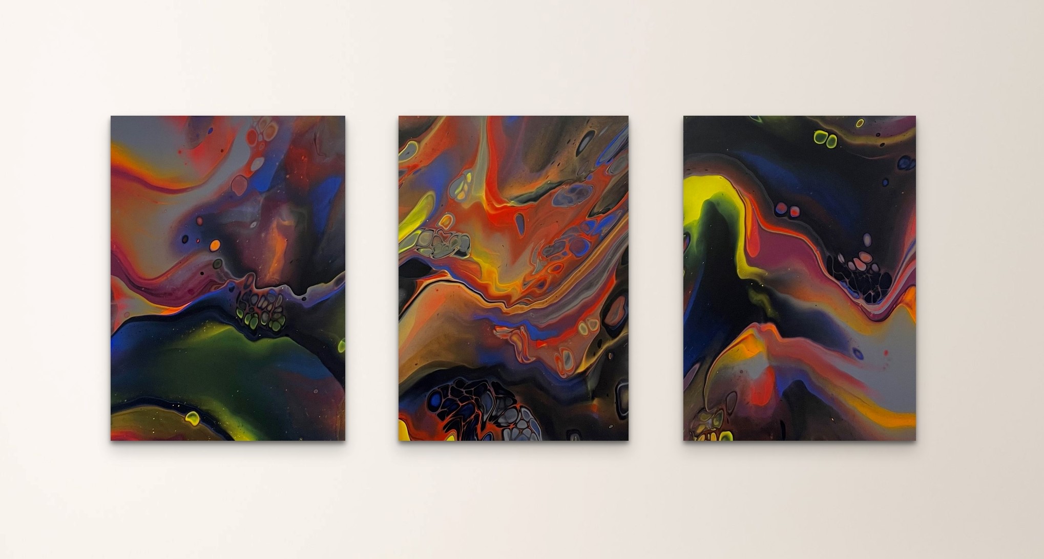 Space (Set of 3) by Vesna Duval | Acrylic on Canvas