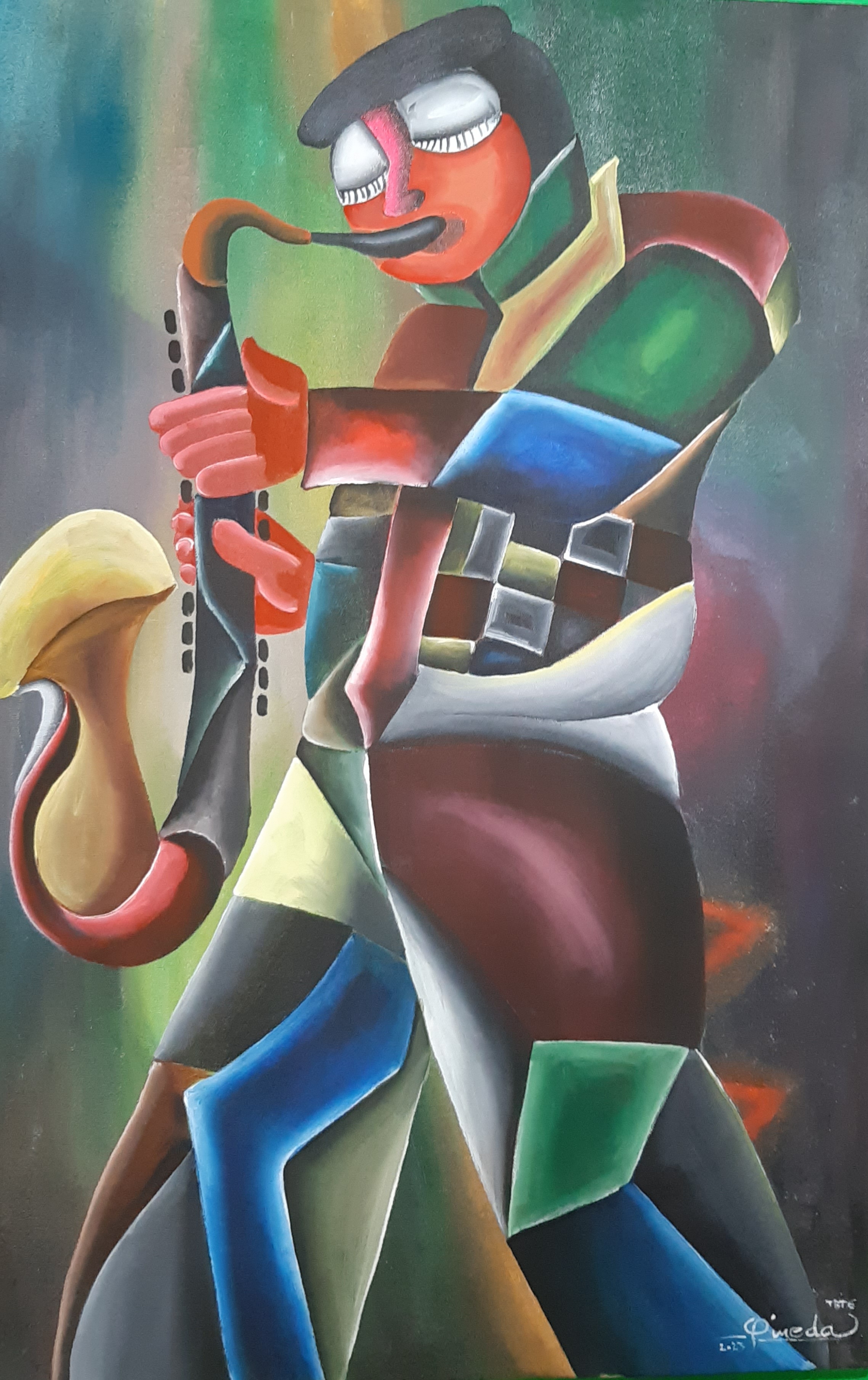 The Sax Player by Lito Pineda | Acrylic on Canvas